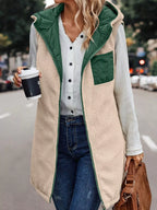 Full Size Hooded Sherpa-lined Puffer Vest Coat Plus (35)