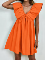 V-neck Cap Sleeve Mini Dress (3)