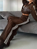 Side Stripes Zip Up Top Pants Set (5)