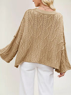 Cozy Cable Knit Drop Shoulder Oversize Sweater (3)