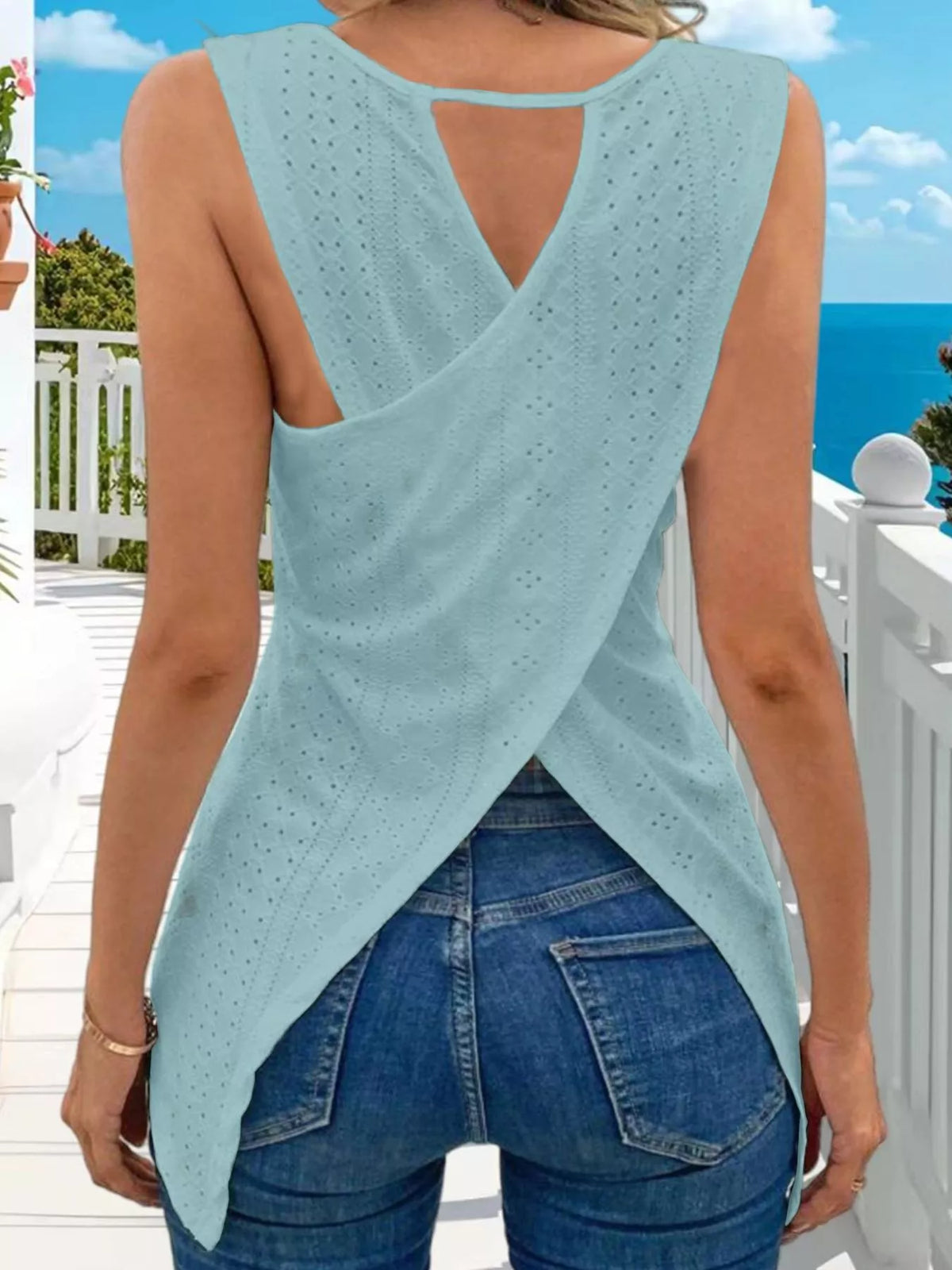 Hollow-out Knit Tank Top (10)