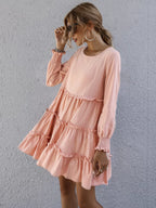 Ruffle Tiered Long Sleeve Mini Dress (15)