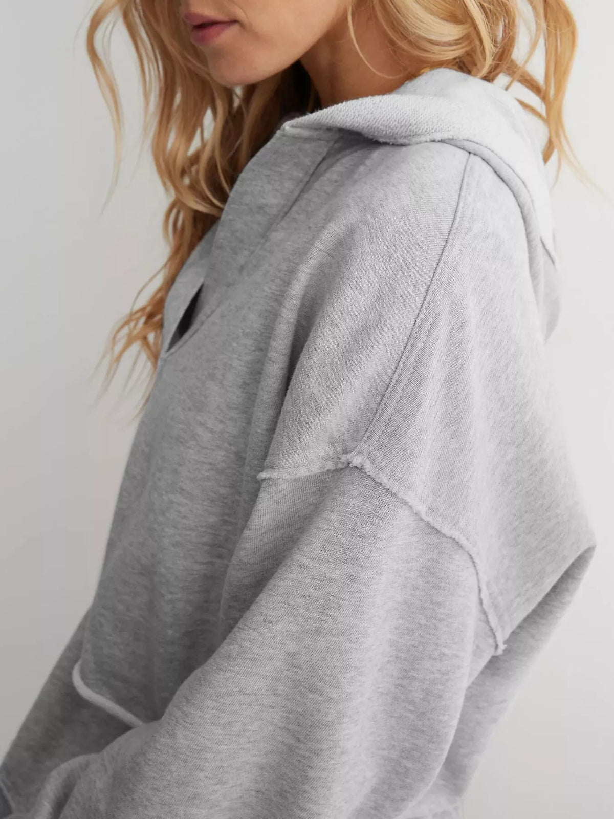 Exposed Seam Dropped Shoulder Hoodie (5)
