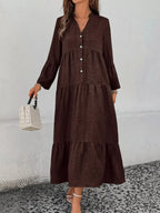 Ruffle Hem Button Front Tiered Dress (20)