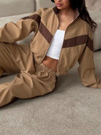 Block Zip Up Outerwear Pants Set (3)
