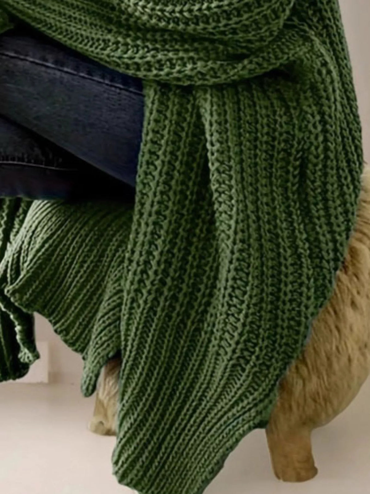 Chunky Knit Open Front Cardigan (12)