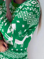 Christmas Element Round Neck Mini Sweater Dress (5)