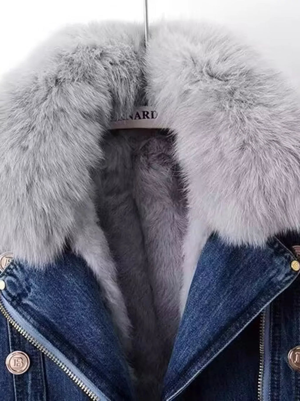 Full Size Faux Fur Collar Denim Jacket Plus (9)