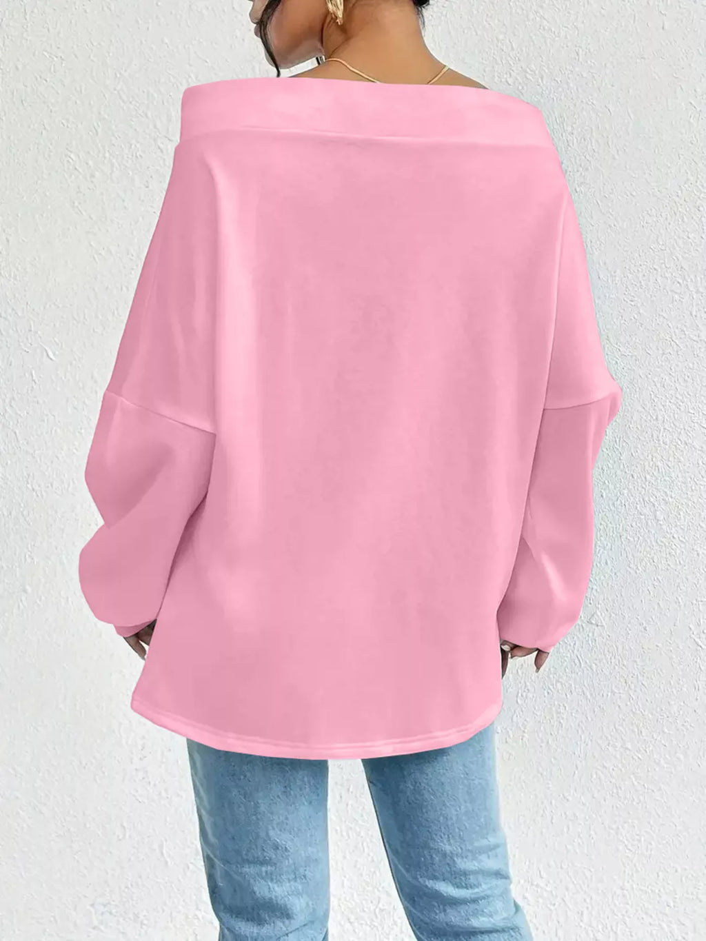 Full Size Off-shoulder Drawstring Long Sleeve Top Plus (8)