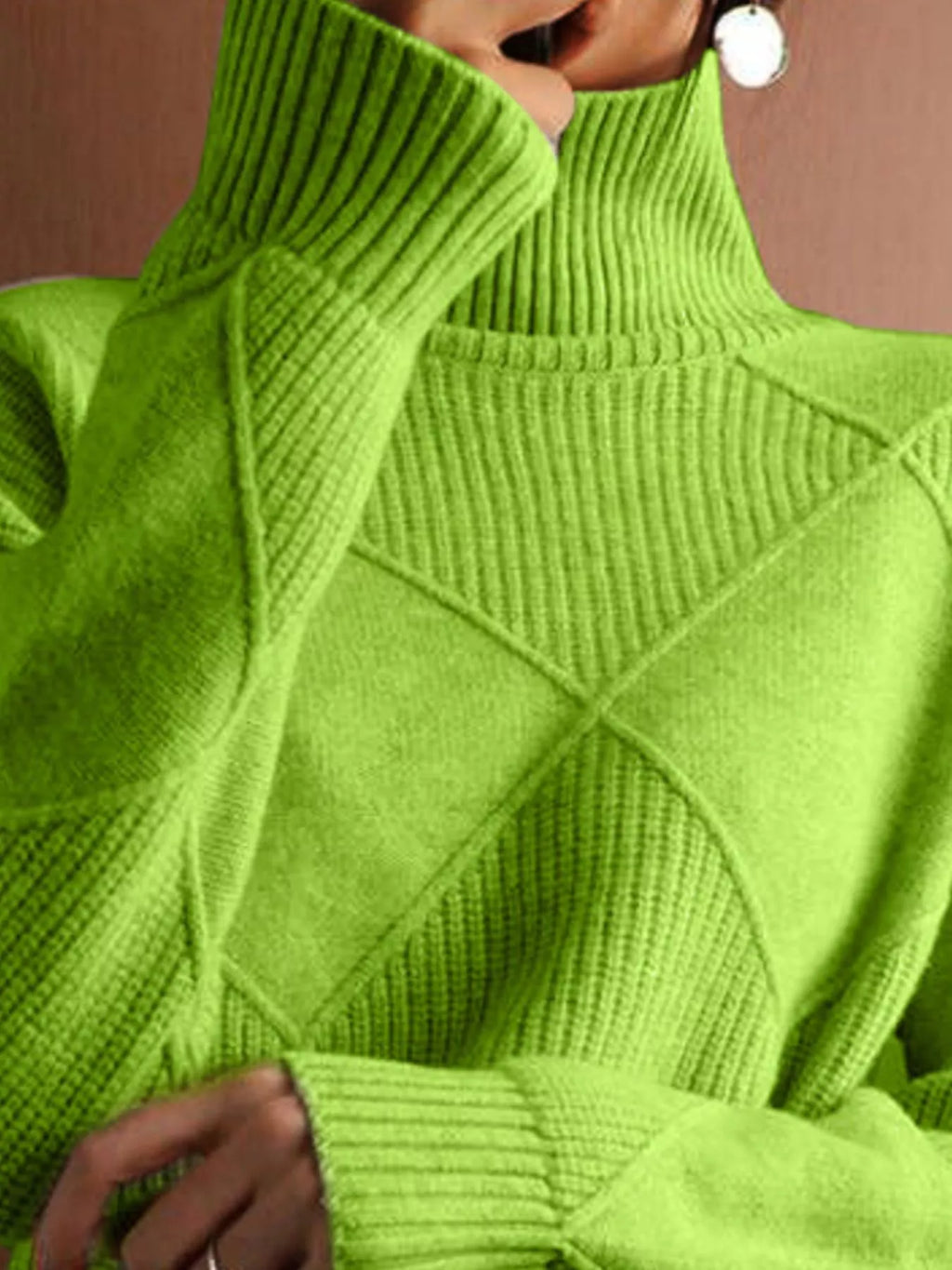 Argyle Pattern Turtleneck Sweater (5)
