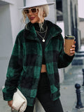 Plaid Zip-up Collared Jacket