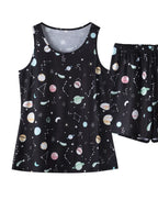 Printed Round Neck Top Shorts Lounge Set (3)
