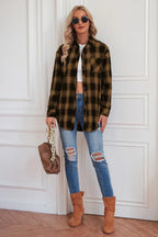 Plaid Button Up Dropped Shoulder Outerwear (22)