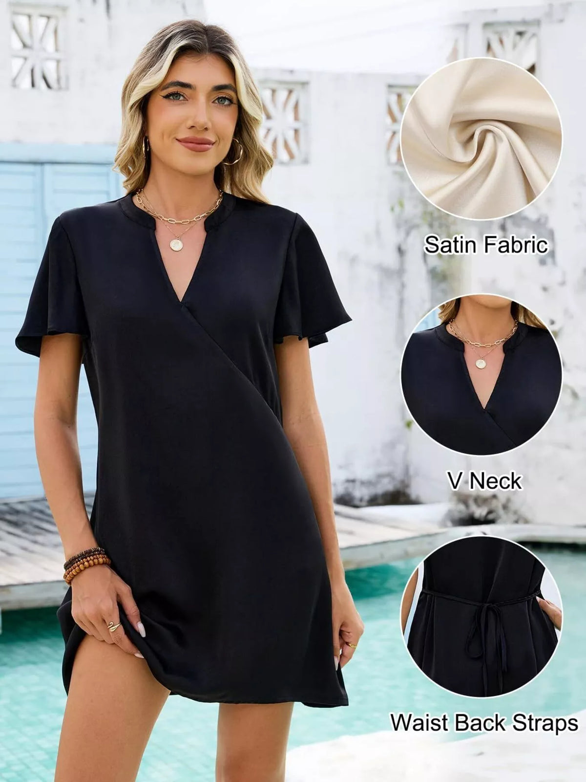 Notched Flutter Sleeve Mini Dress (9)