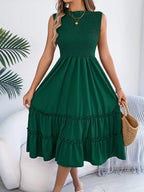 Smocked Sleeveless Tiered Dress (3)