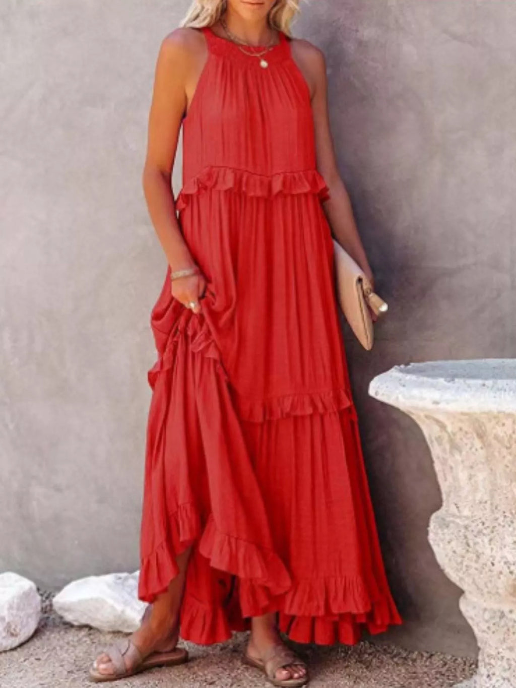 Ruffled Tiered Sleeveless Maxi Dress (21)