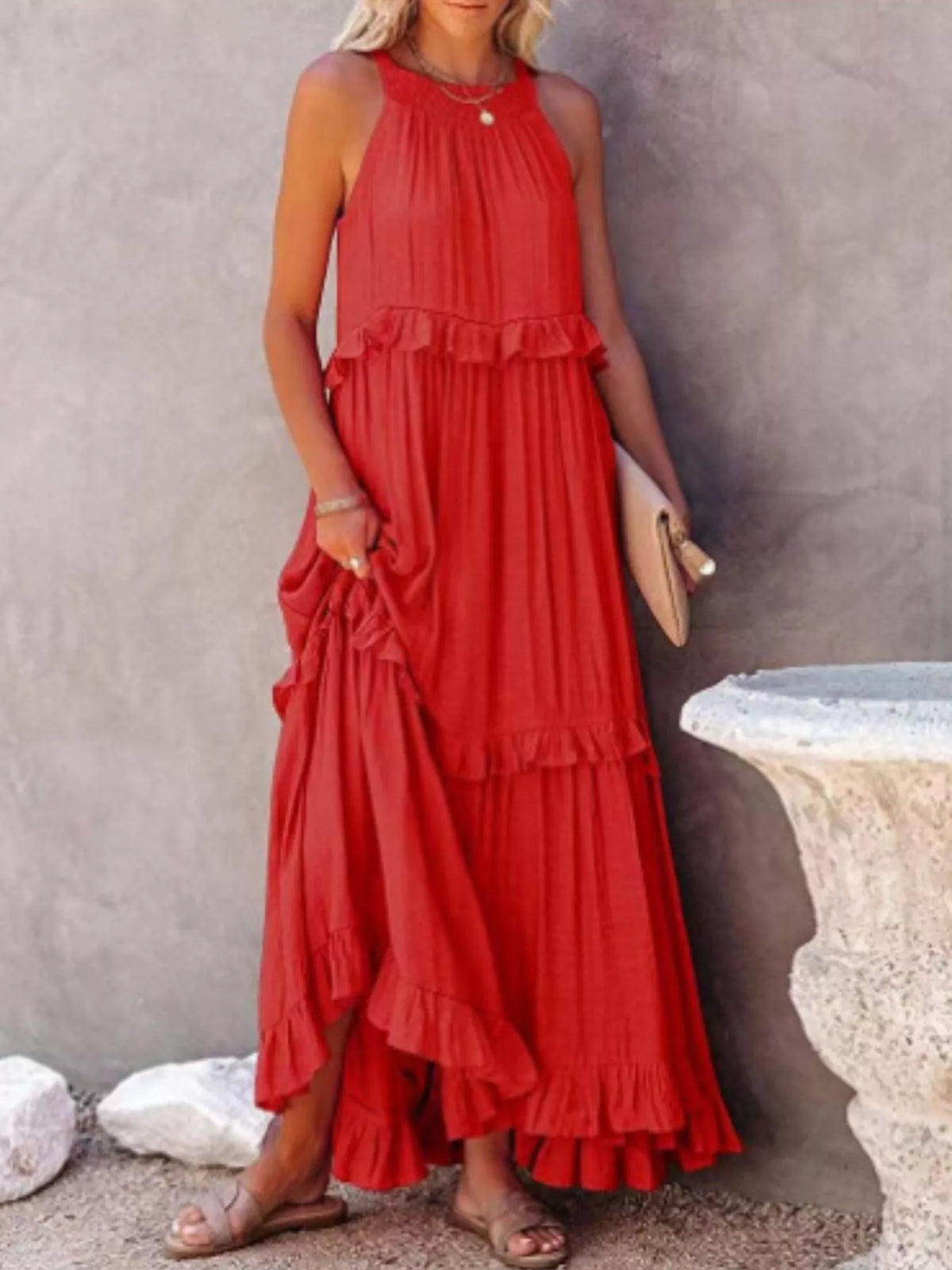 Ruffled Tiered Sleeveless Maxi Dress (21)