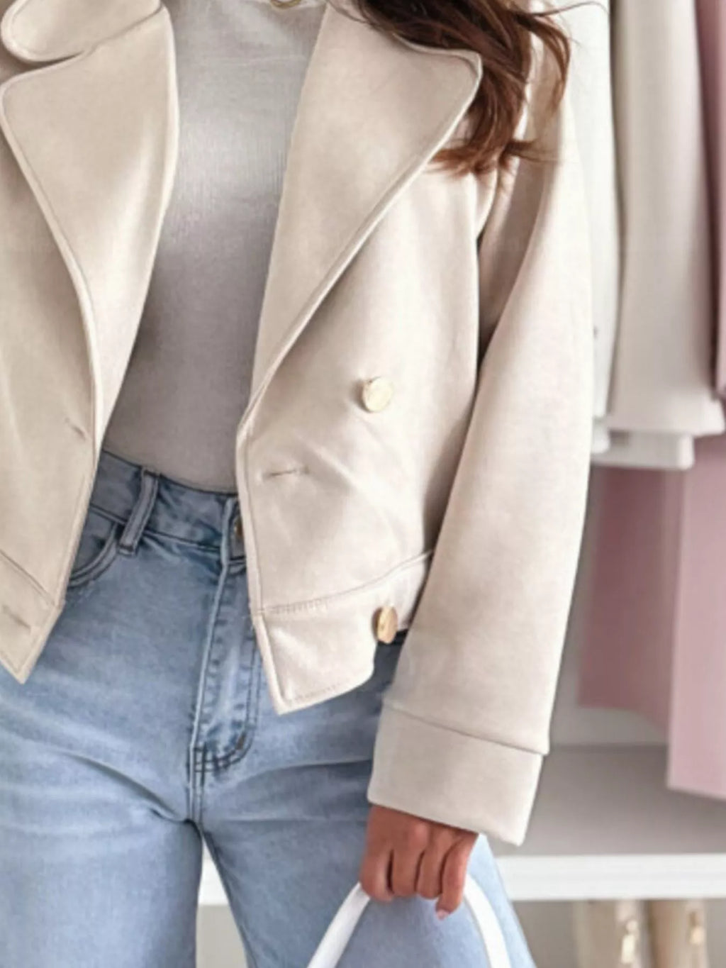 Chic Double-breasted Cropped Jacket (3)