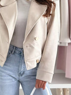 Chic Double-breasted Cropped Jacket (3)