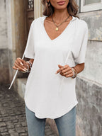 Casual Short Sleeve Hooded T-shirt (22)