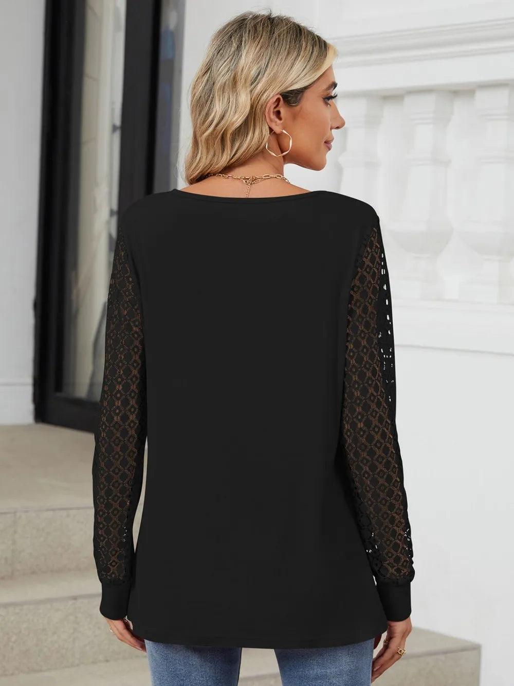 Cutout Round Neck Long Sleeve T-shirt (15)