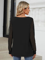 Cutout Round Neck Long Sleeve T-shirt (15)