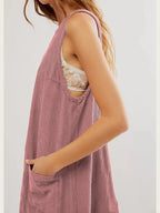 Round Neck Wide Strap Mini Dress Pockets (7)