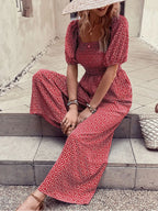 Printed Square Neck Puff Sleeve Jumpsuit (11)
