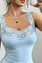 Lace Trim Fitted Tank Top (8)