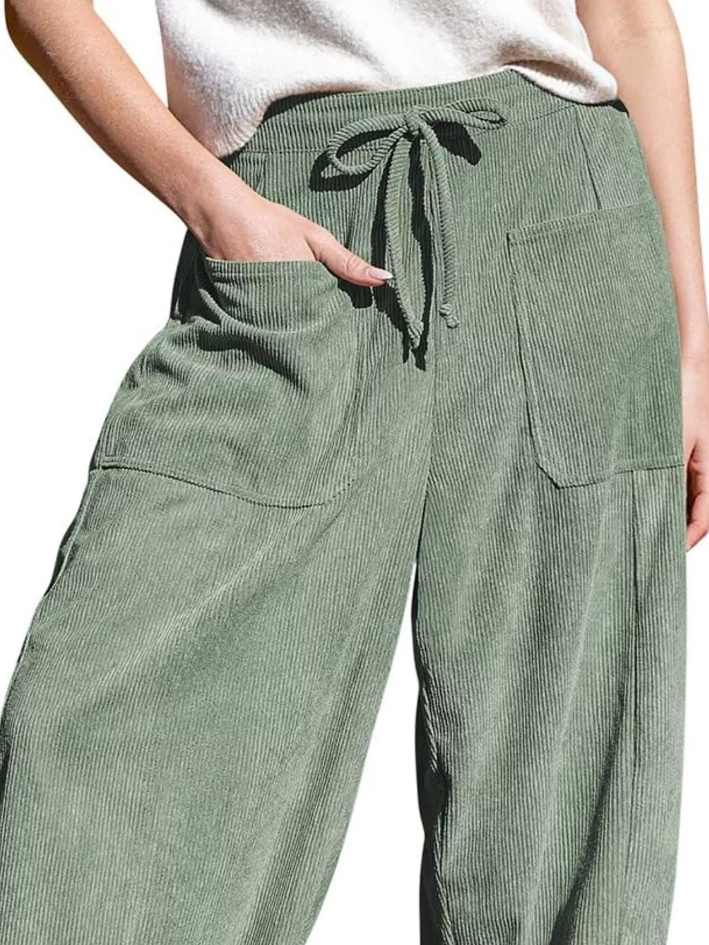 Casual Corduroy Wide Leg Pants Pockets (6)