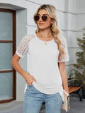 Round Neck Lace Short Sleeve T-shirt