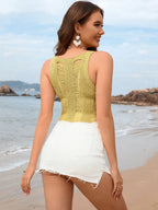 Cutout Round Neck Sleeveless Cover Up (12)