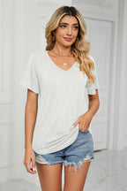 Short Sleeve V-neck T-shirt (18)