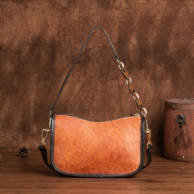 Retro First-layer Cowhide Simple Shoulder Bag photo 3
