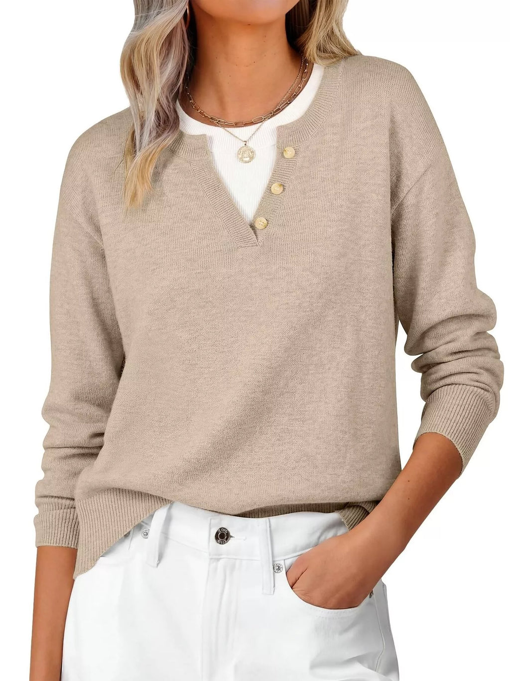Long Sleeve Dropped Shoulder Sweater