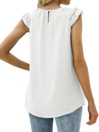 Ruffle Trim Round Neck Blouse (12)