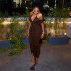 Halter Neck V-neck Long Dress photo 1