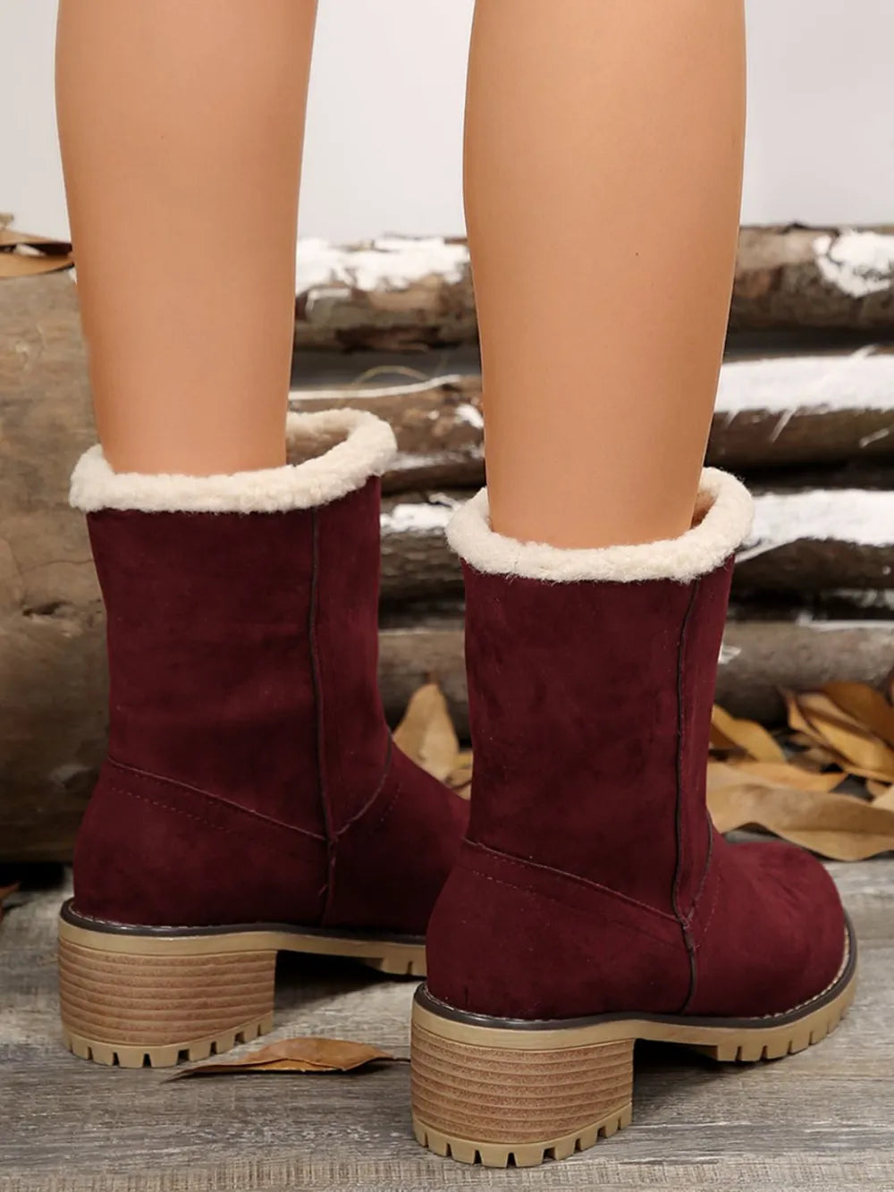 Thermal Fuzzy Block Heel Boots (21)