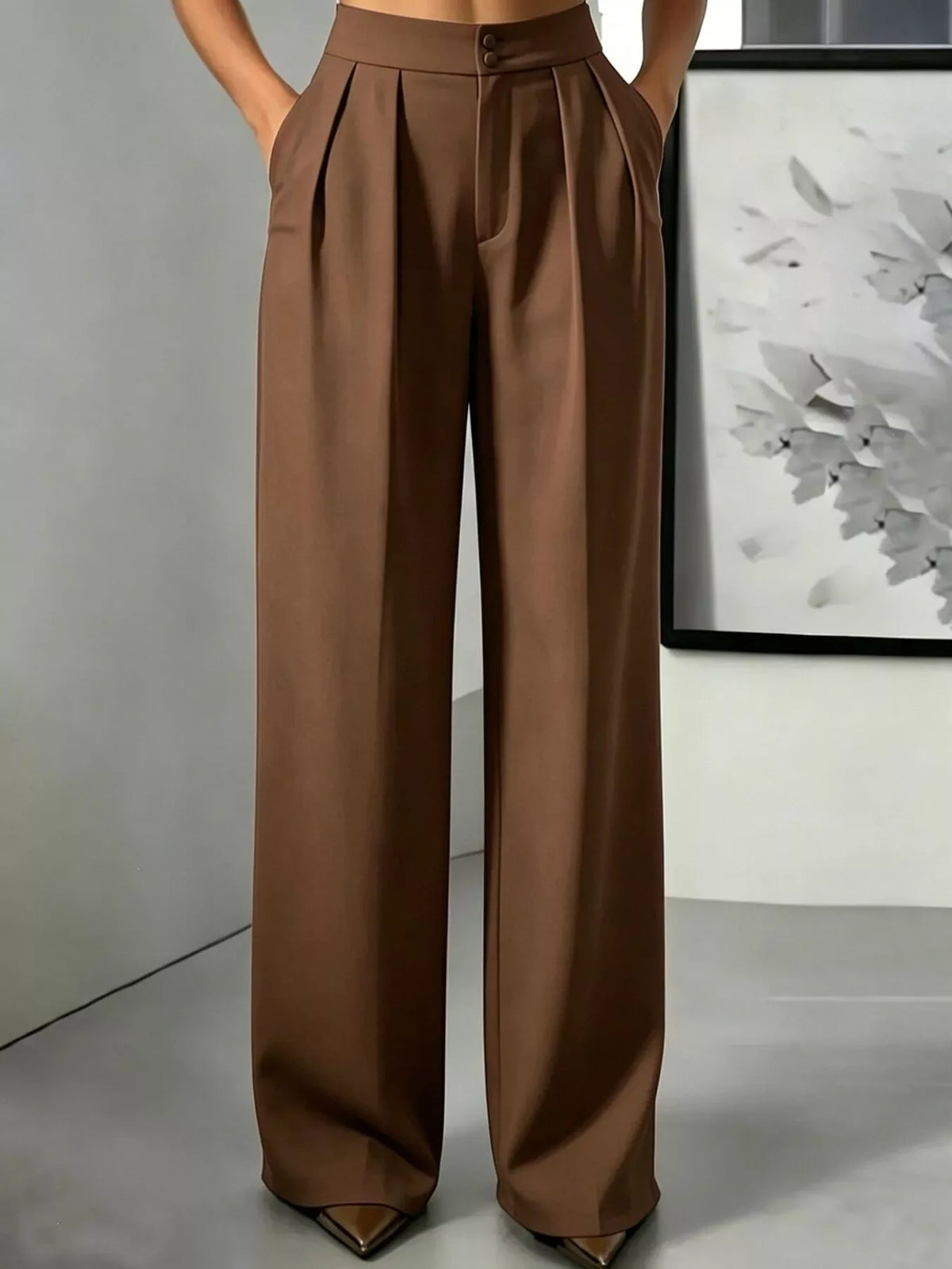 High-waisted Pleated Wide-leg Pants (15)