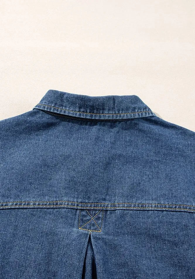 Pocketed Button Up Denim Jacket (20)
