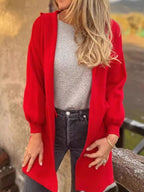 Full Size Open Front Drop Shoulder Hooded Cardigan Plus (4)