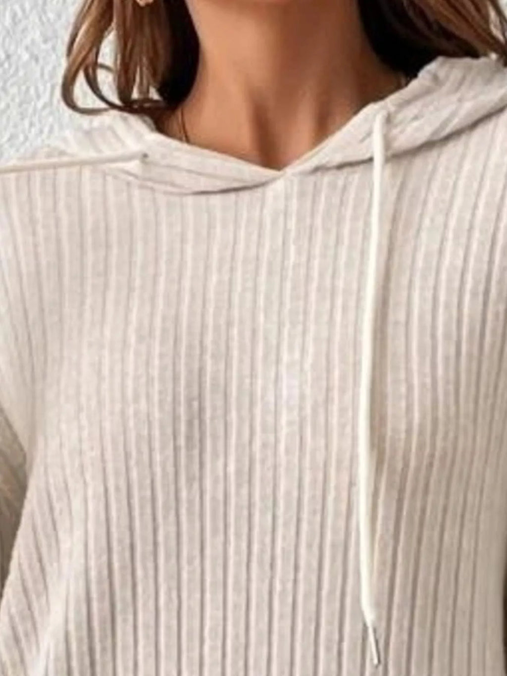 Ribbed Knit Long Sleeve Hoodie (11)