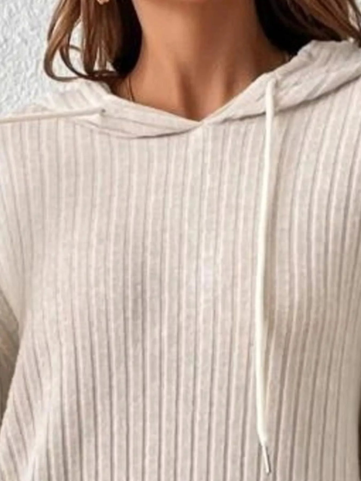 Ribbed Knit Long Sleeve Hoodie (11)