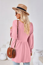 V-neck Lantern Sleeve Blouse (23)