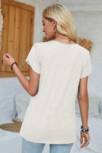 V-neck Petal Sleeve T-shirt (8)
