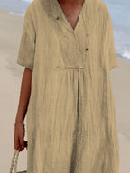 Casual Loose Short Sleeve Midi Dress (10)