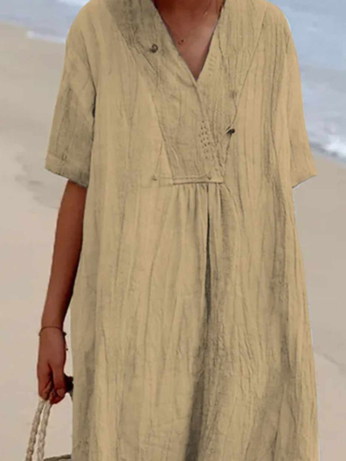 Casual Loose Short Sleeve Midi Dress (10)