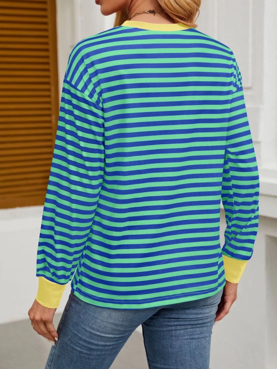 Striped Long Sleeve Casual T-shirt (3)