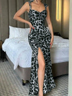 Ruched Slit Sweetheart Neck Cami Dress (2)