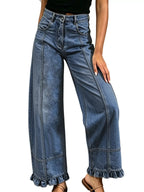 Full Size High-waisted Wide-leg Ruffled Hem Jeans Plus (7)